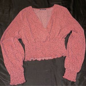 SHEIN Speckled Smocked Longsleeve